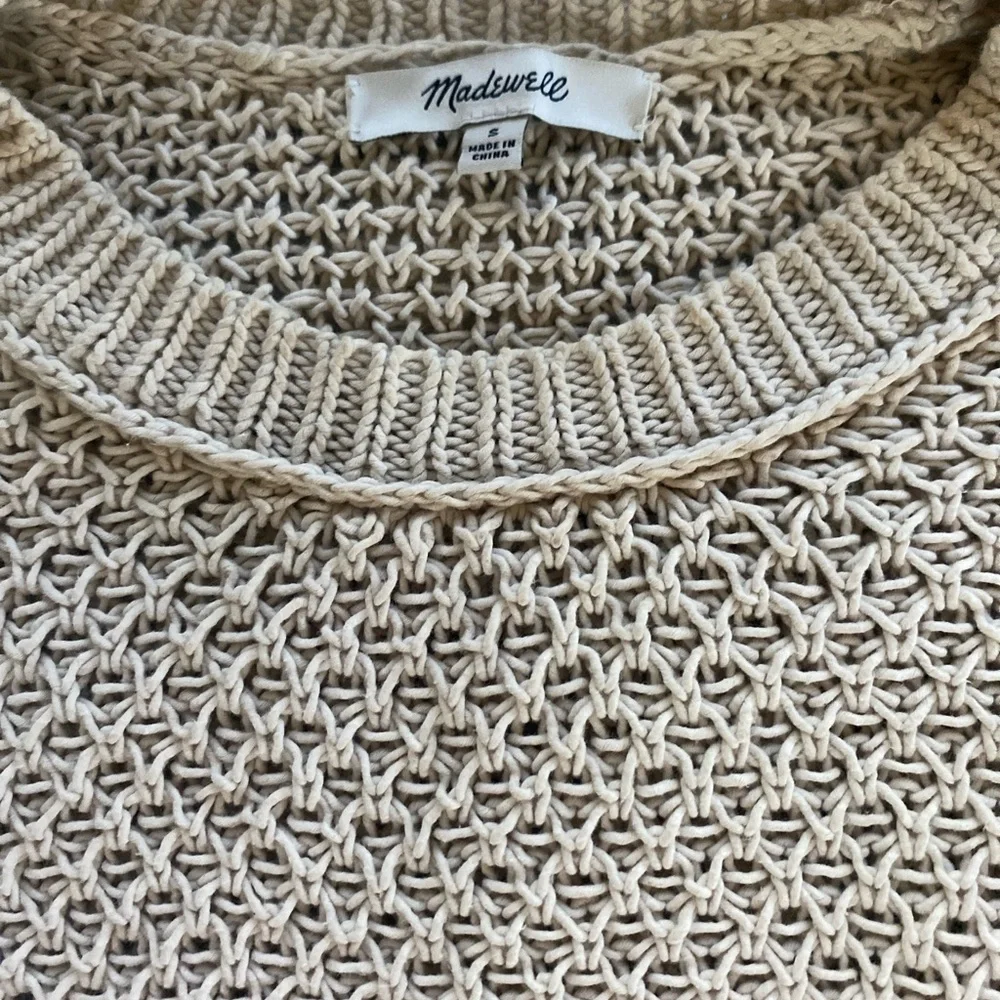 Madewell cream knit cotton size medium sweater